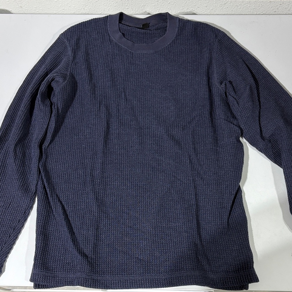 Uniqlo Waffle Knit Long Sleeve Blue Size Small
